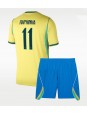 Billige Brasil Raphinha Belloli #11 Hjemmedraktsett Barn VM 2026 Kortermet (+ Korte bukser)